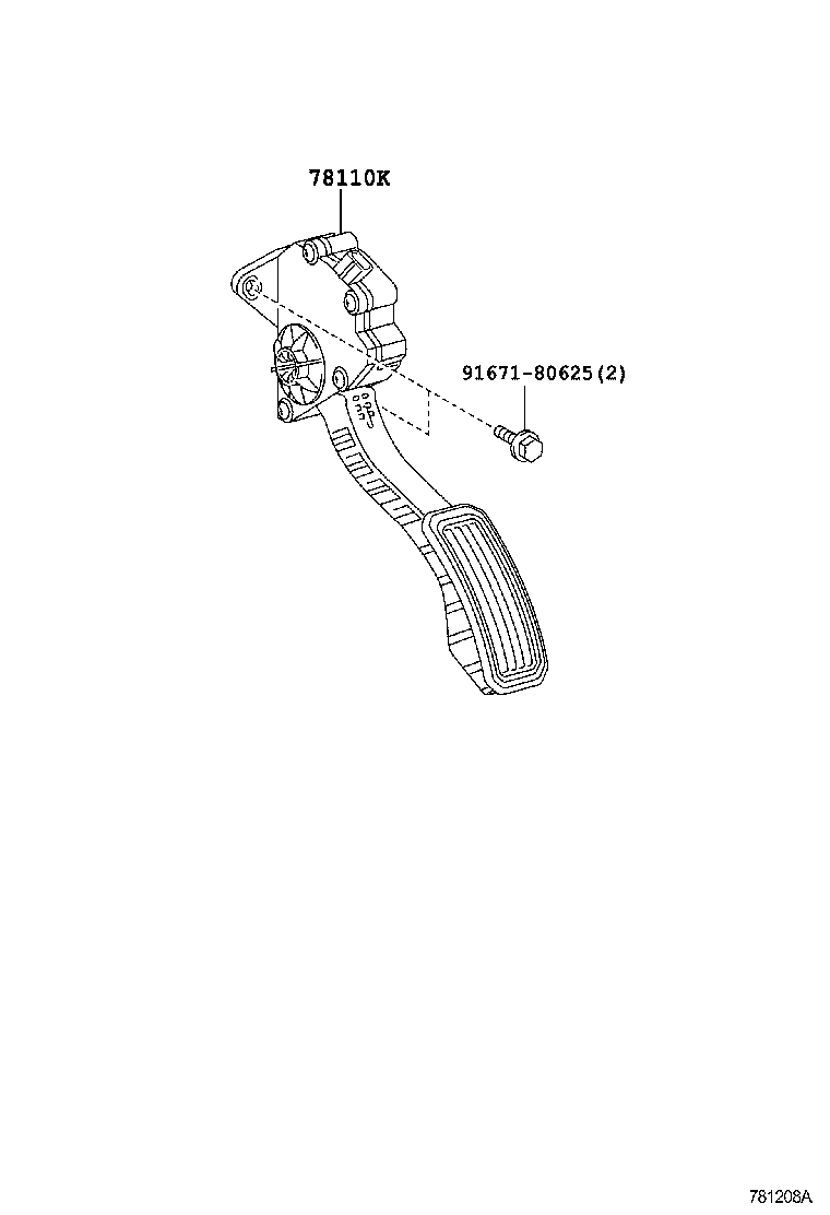 78110-02040 SENSOR ASSY, ACCELERATOR PEDAL product image