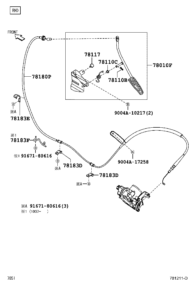 78010-BZ090 PEDAL ASSY, ACCELERATOR product image