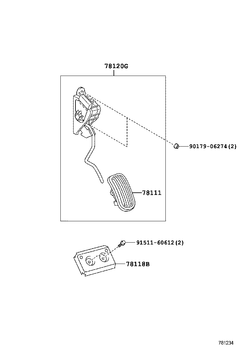 78184-43010 BRACKET, ACCELERATOR CONTROL CABLE product image