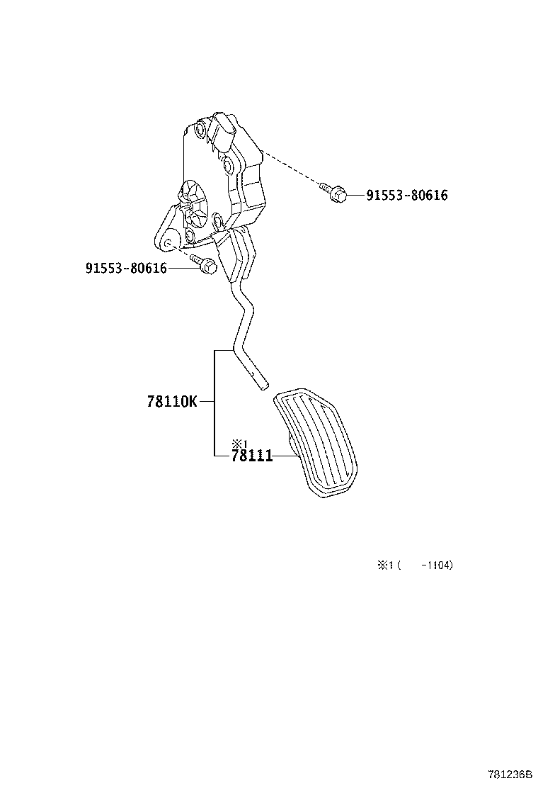 78110-28031 SENSOR ASSY, ACCELERATOR PEDAL product image