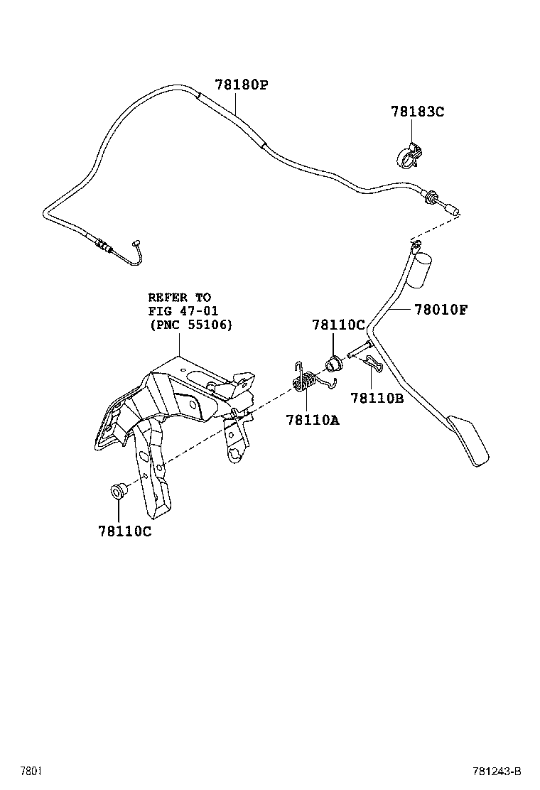 78180-B1070 CABLE ASSY, ACCELERATOR CONTROL product image