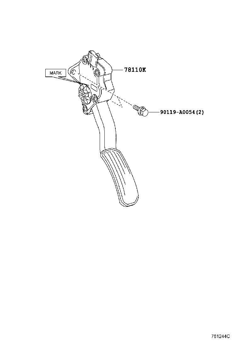 Toyota 78110-0E010 SENSOR ASSY, ACCELERATOR PEDAL