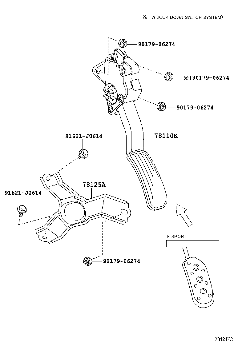 78110-48060 SENSOR ASSY, ACCELERATOR PEDAL product image