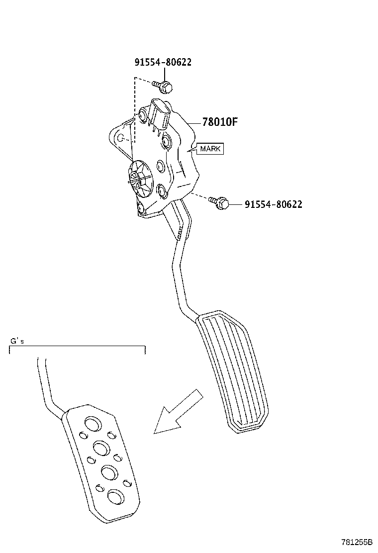 78110-WY040 PEDAL ASSY, ACCELERATOR product image