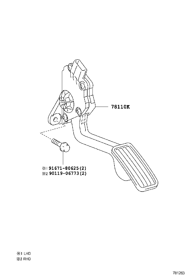 78110-0W032 SENSOR ASSY, ACCELERATOR PEDAL product image