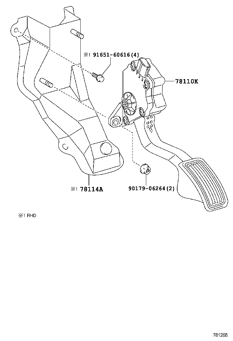 78110-60060 SENSOR ASSY, ACCELERATOR PEDAL product image