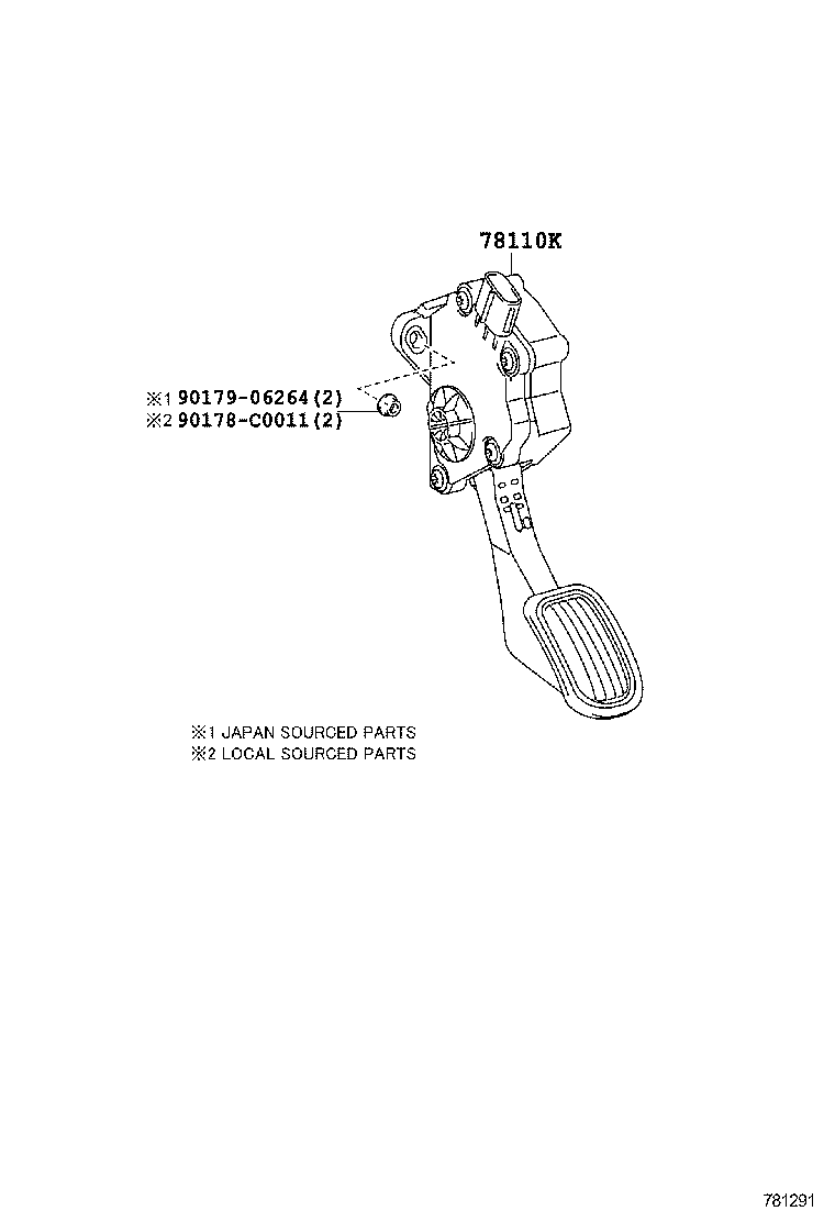 78110-60120 SENSOR ASSY, ACCELERATOR PEDAL product image