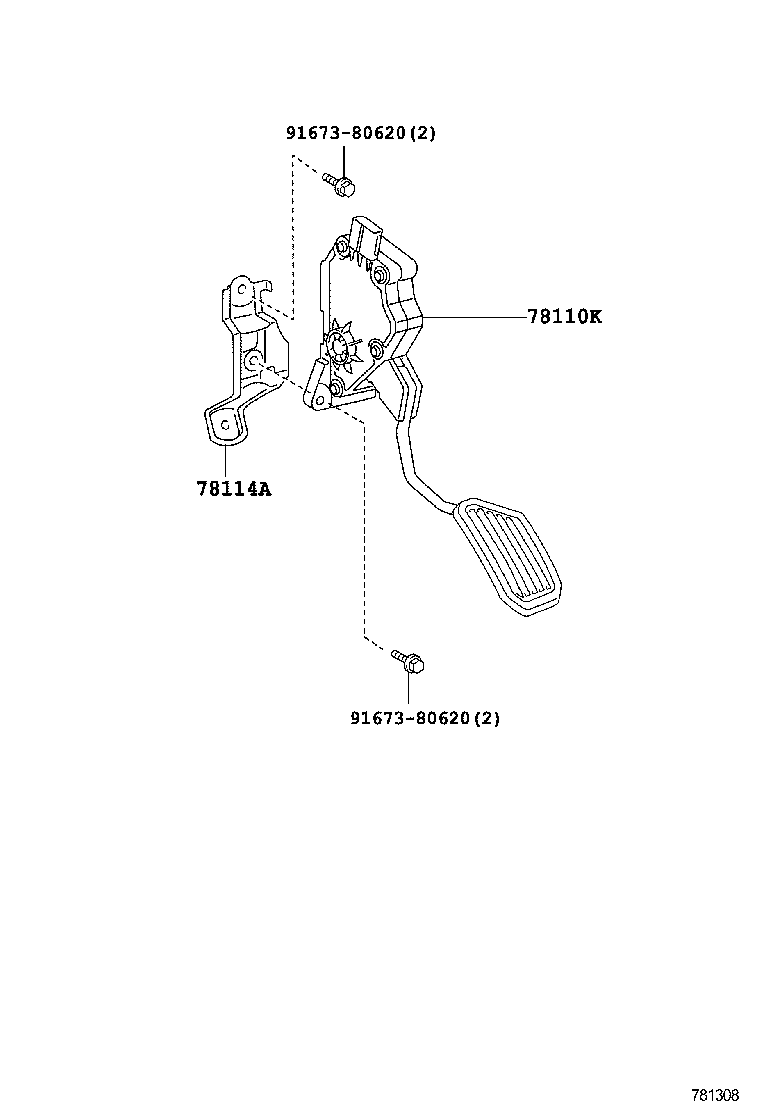 78110-52033 SENSOR ASSY, ACCELERATOR PEDAL product image