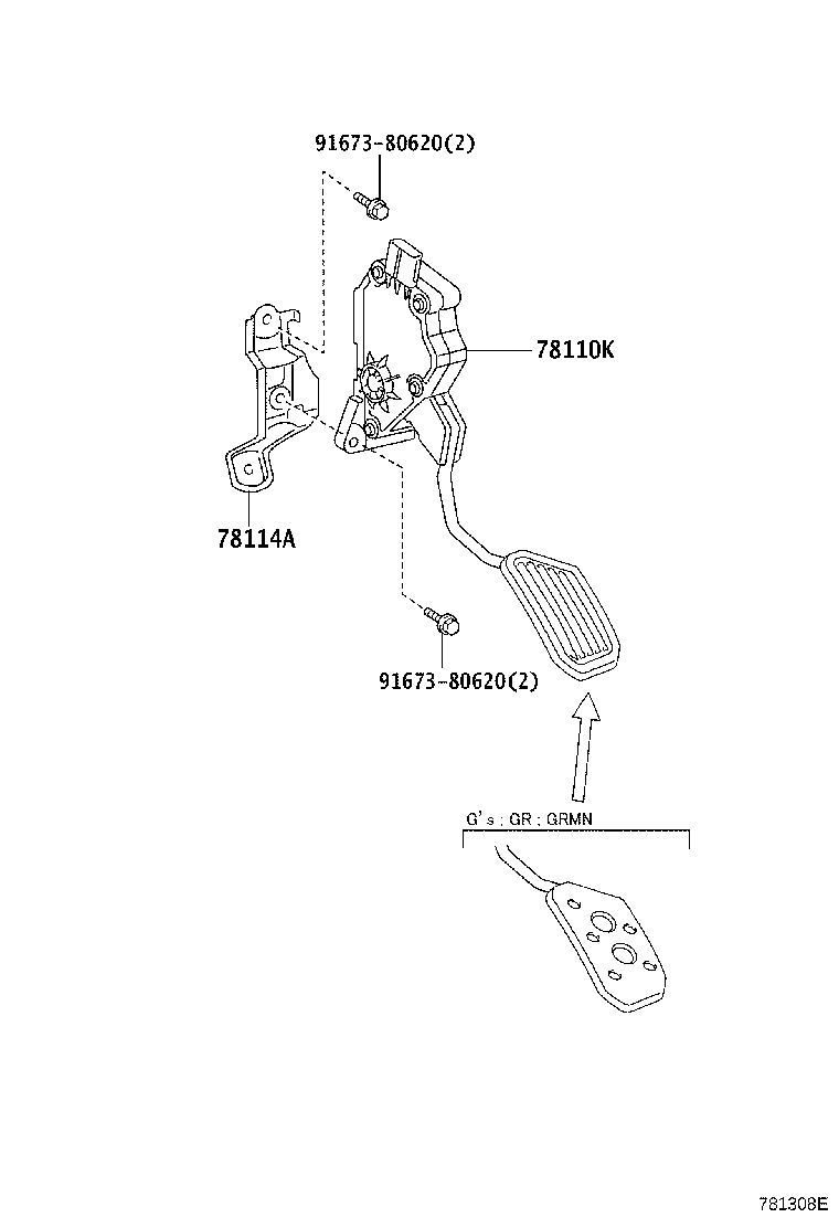 78110-WY080 SENSOR ASSY, ACCELERATOR PEDAL product image