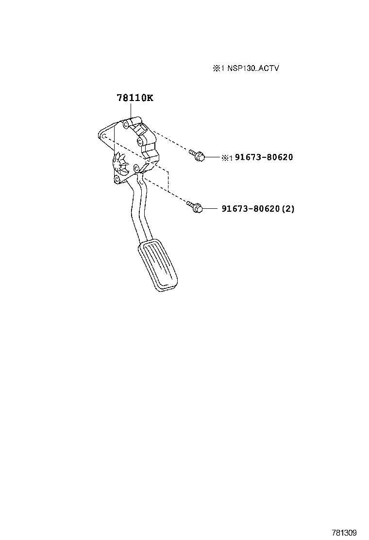 78110-52033 SENSOR ASSY, ACCELERATOR PEDAL product image
