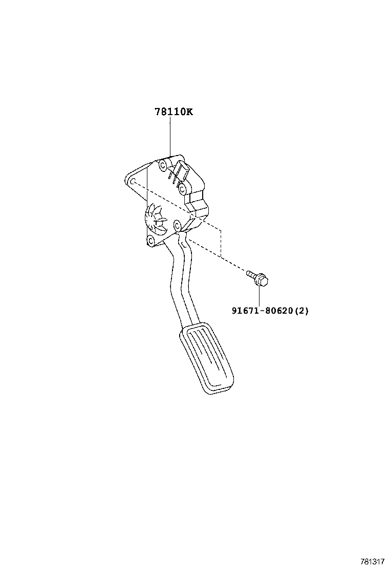 78110-33092 SENSOR ASSY, ACCELERATOR PEDAL product image