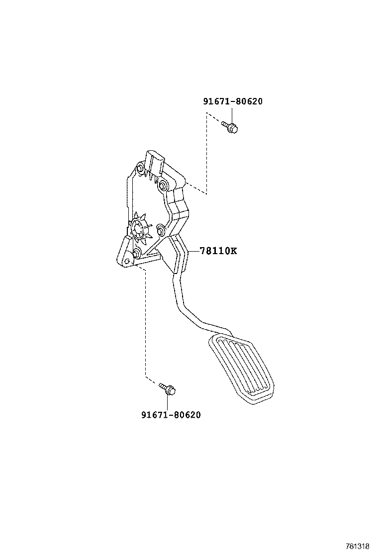 78110-33092 SENSOR ASSY, ACCELERATOR PEDAL product image