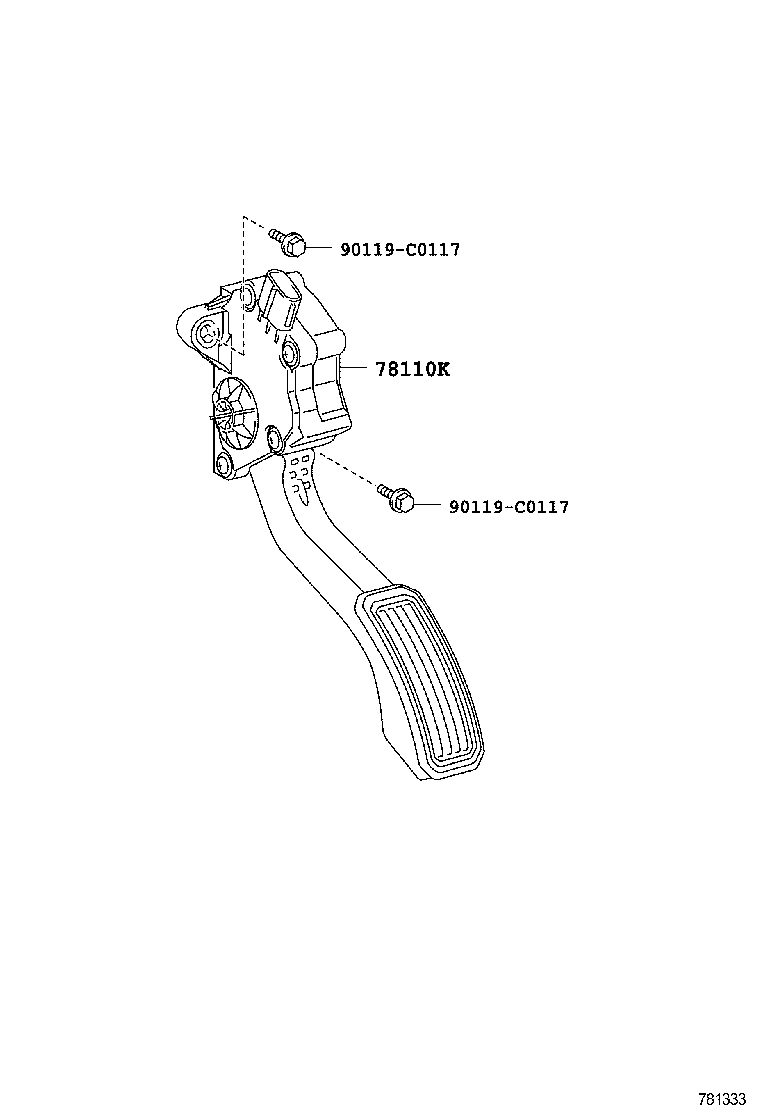 78110-02090 SENSOR ASSY, ACCELERATOR PEDAL product image
