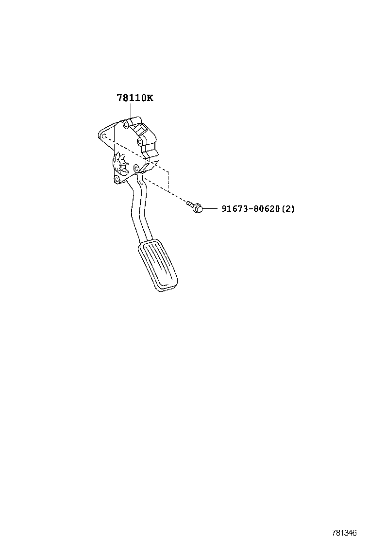 78110-52220 SENSOR ASSY, ACCELERATOR PEDAL product image