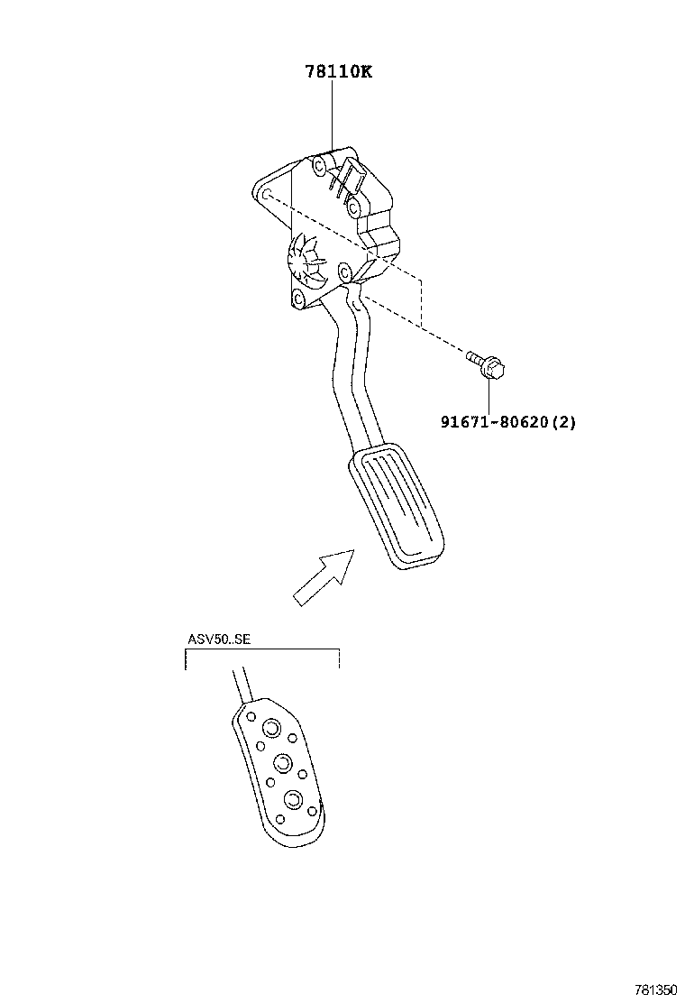 78110-33071 SENSOR ASSY, ACCELERATOR PEDAL product image