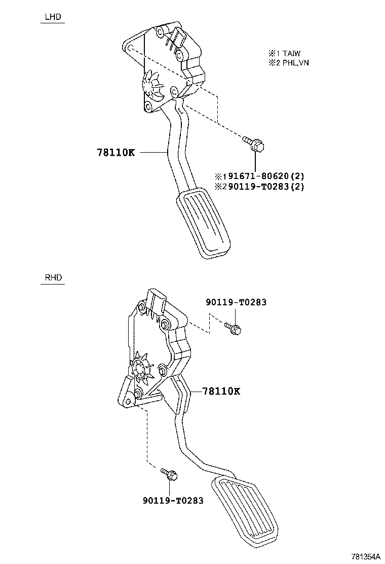 78110-33082 SENSOR ASSY, ACCELERATOR PEDAL product image