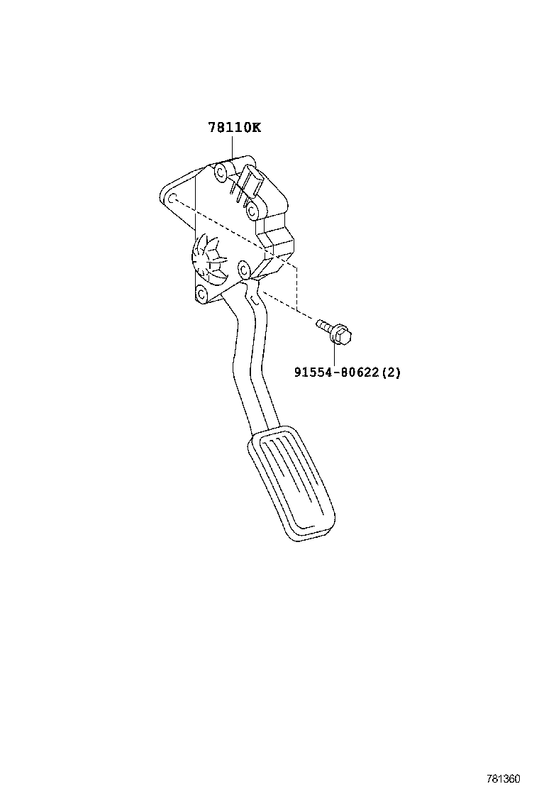 78110-47012 SENSOR ASSY, ACCELERATOR PEDAL product image