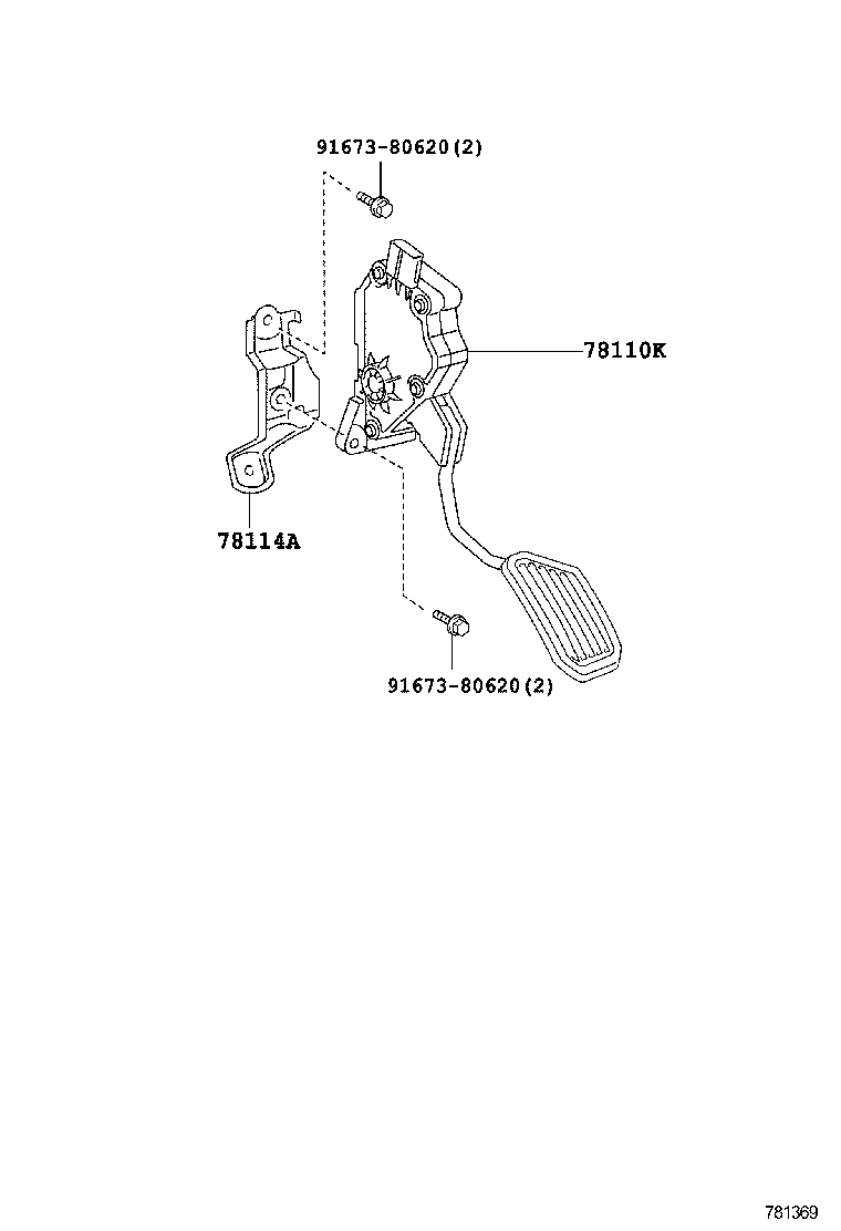 78110-52200 SENSOR ASSY, ACCELERATOR PEDAL product image
