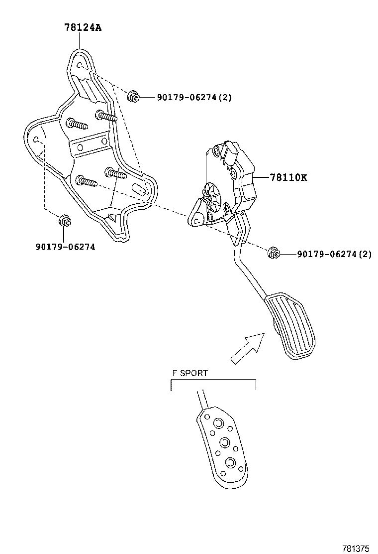 78110-48060 SENSOR ASSY, ACCELERATOR PEDAL product image
