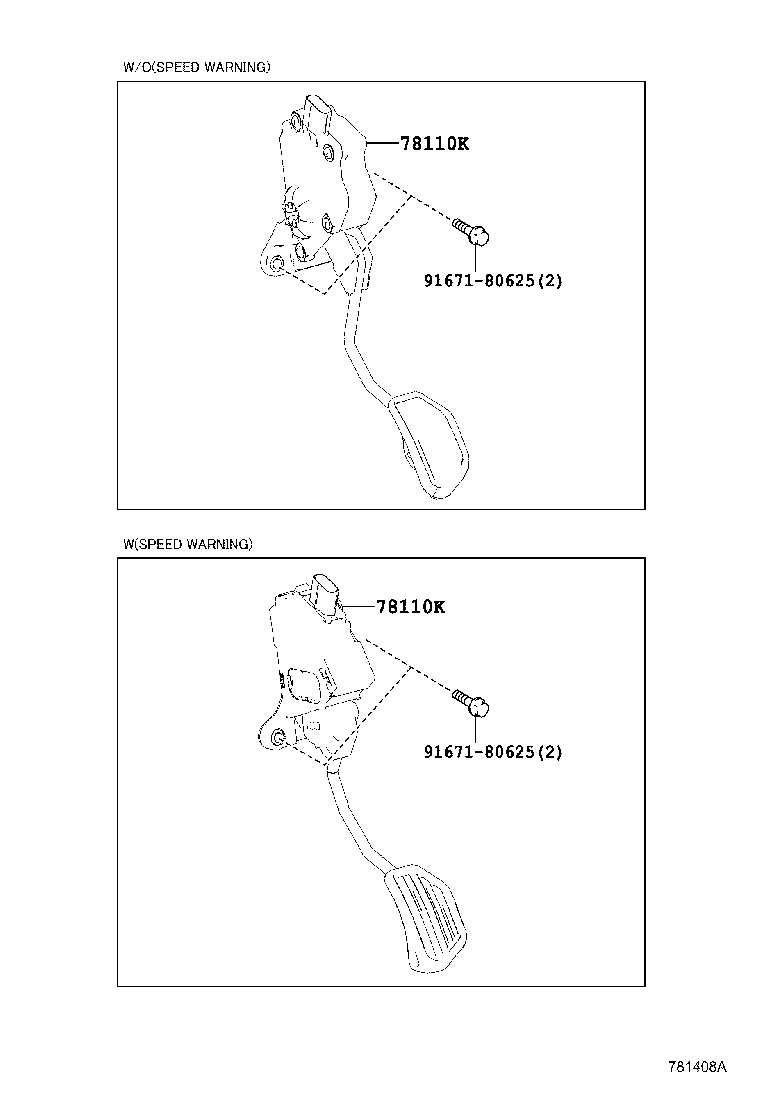78110-42050 SENSOR ASSY, ACCELERATOR PEDAL product image