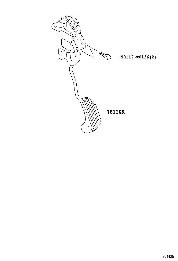 78110-0W040 SENSOR ASSY, ACCELERATOR PEDAL product image