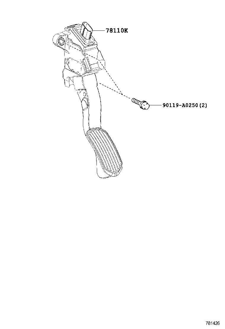 78110-02250 SENSOR ASSY, ACCELERATOR PEDAL product image