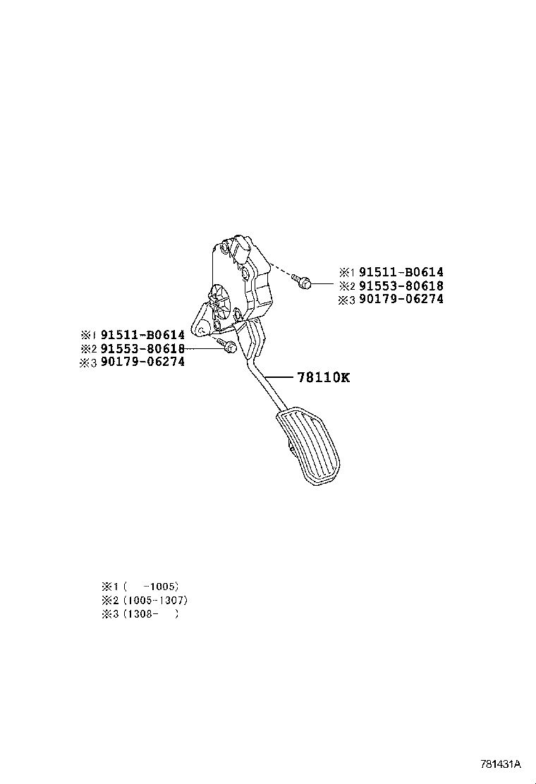 78110-58030 SENSOR ASSY, ACCELERATOR PEDAL product image