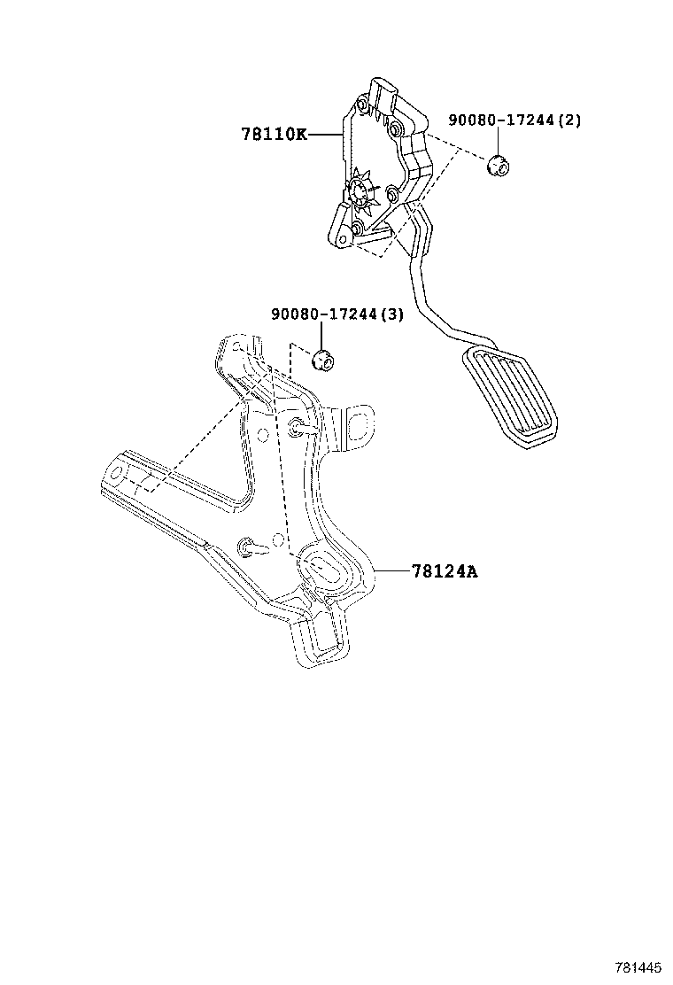 78124-0E010 BRACKET, ACCELERATOR PEDAL ROD product image