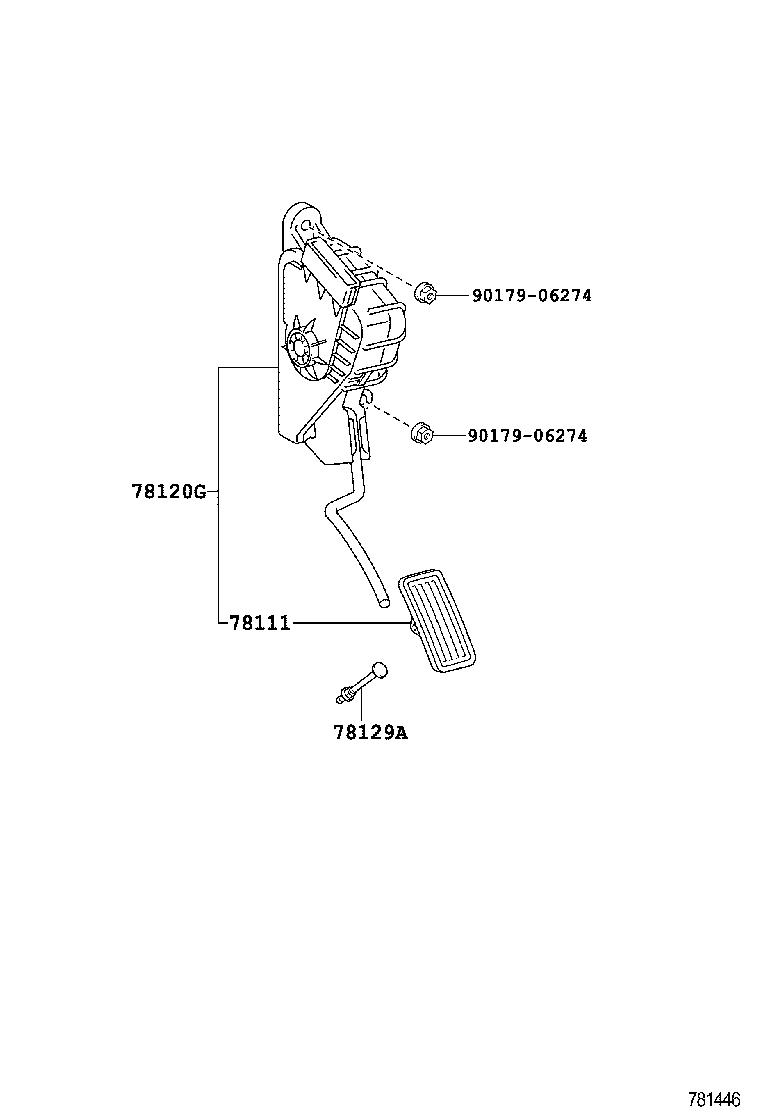 78111-26030 PEDAL, ACCELERATOR product image