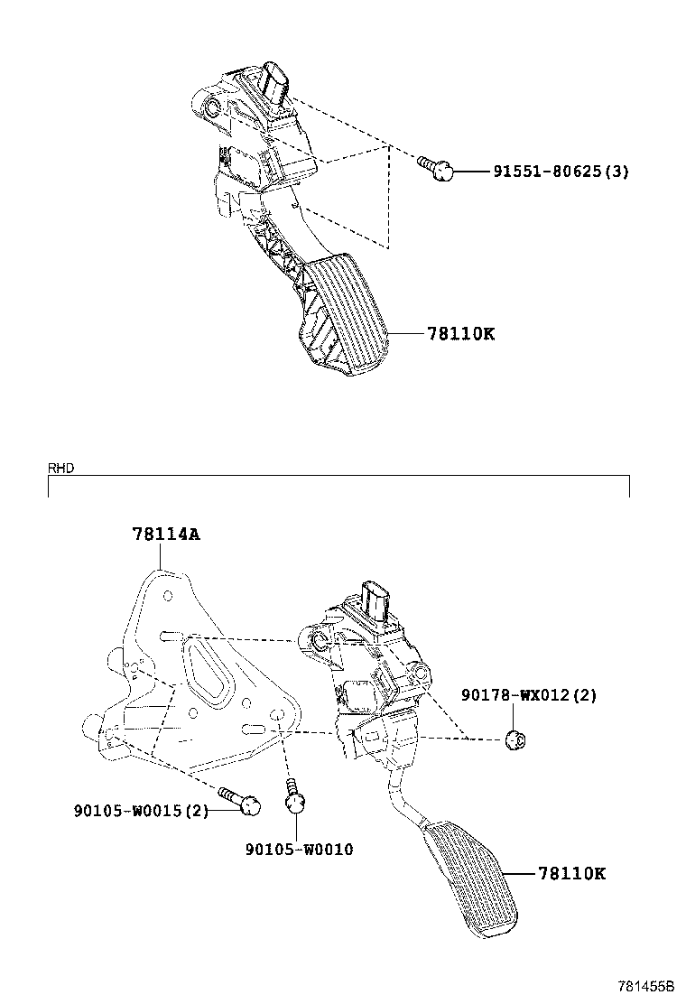 78110-0H050 SENSOR ASSY, ACCELERATOR PEDAL product image