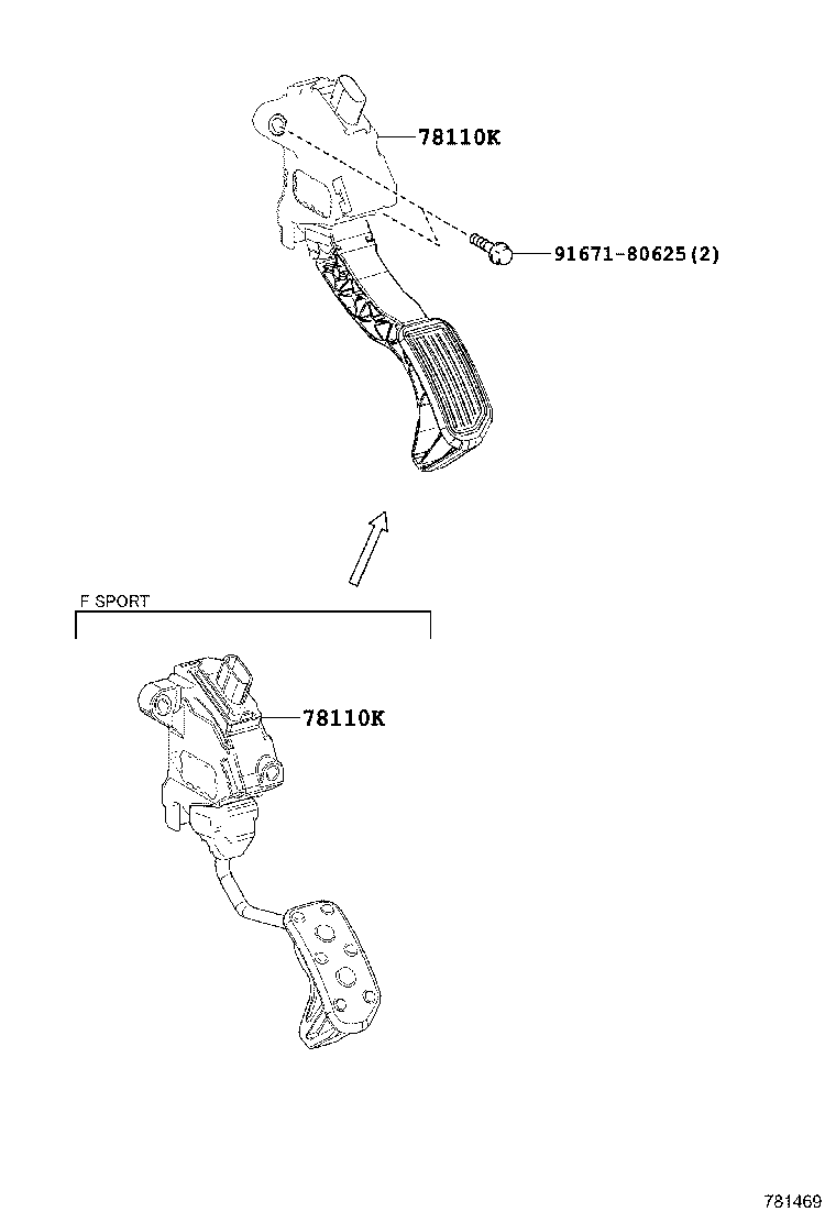 78110-0W050 SENSOR ASSY, ACCELERATOR PEDAL product image
