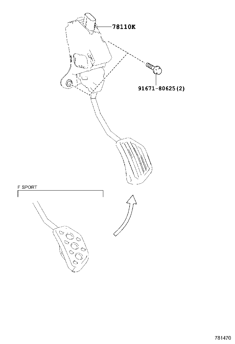 78110-0W050 SENSOR ASSY, ACCELERATOR PEDAL product image
