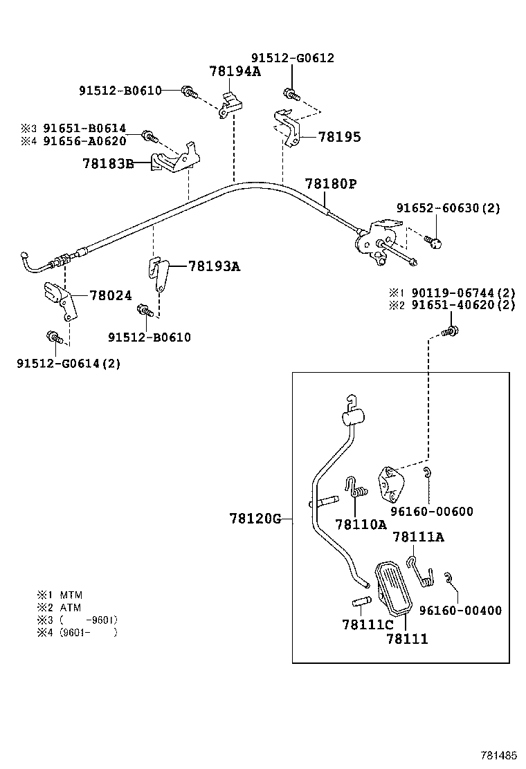 78180-21032 CABLE ASSY, ACCELERATOR CONTROL product image