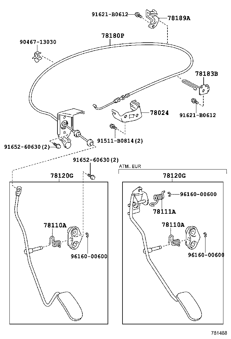 78183-42011 CLAMP, ACCELERATOR CONTROL CABLE product image