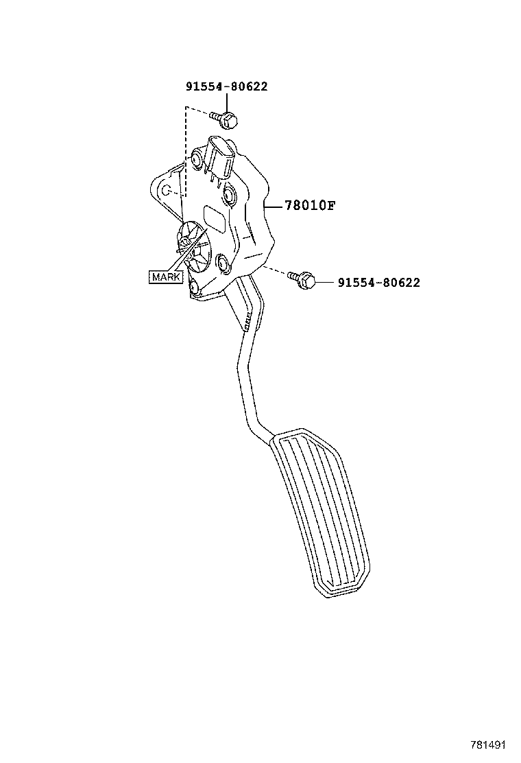 78110-47010 PEDAL ASSY, ACCELERATOR product image