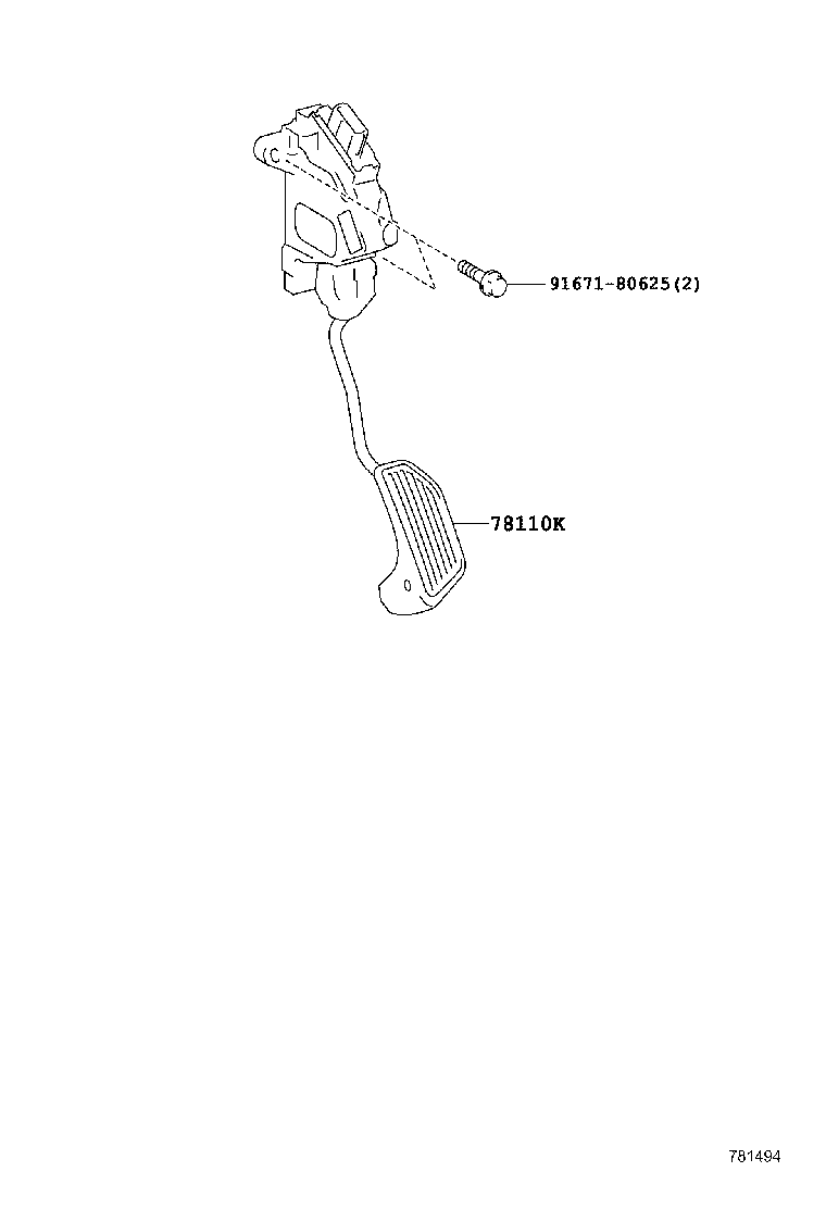 78110-42041 SENSOR ASSY, ACCELERATOR PEDAL product image