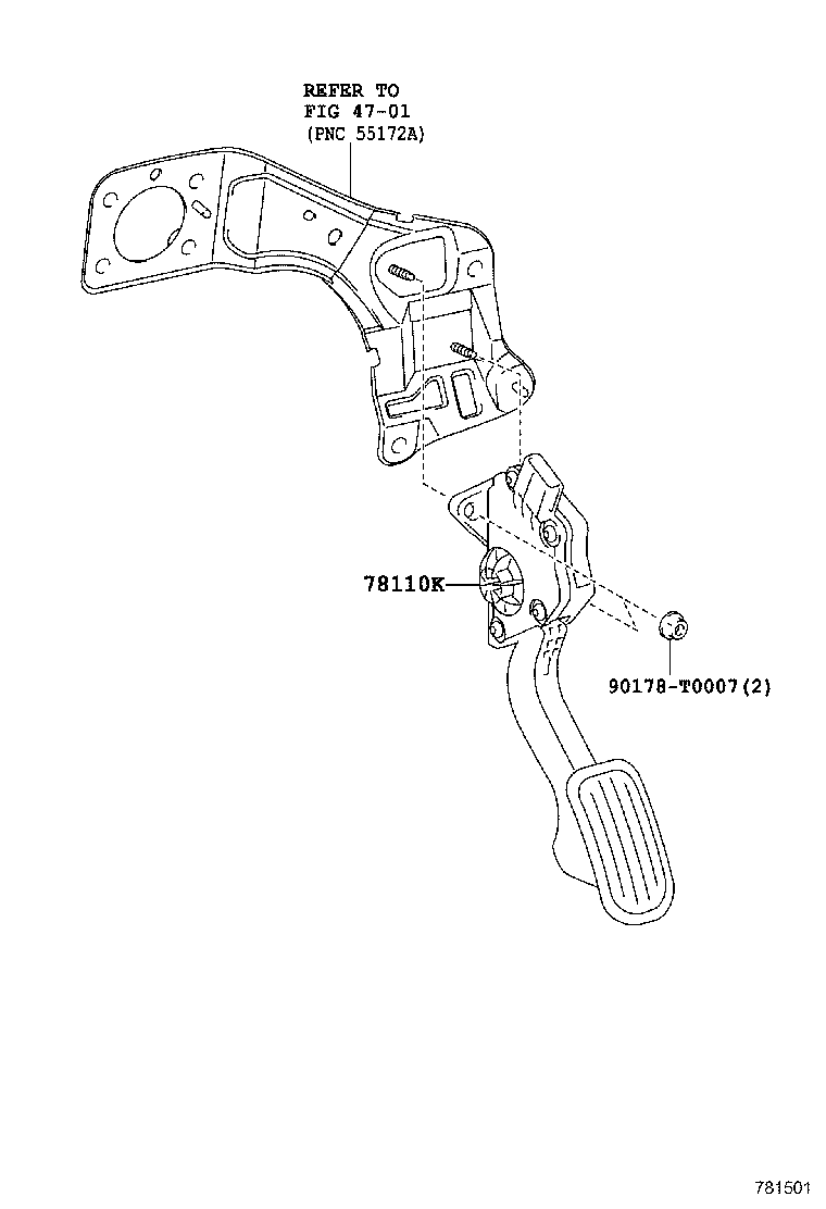 78110-0K040 SENSOR ASSY, ACCELERATOR PEDAL product image
