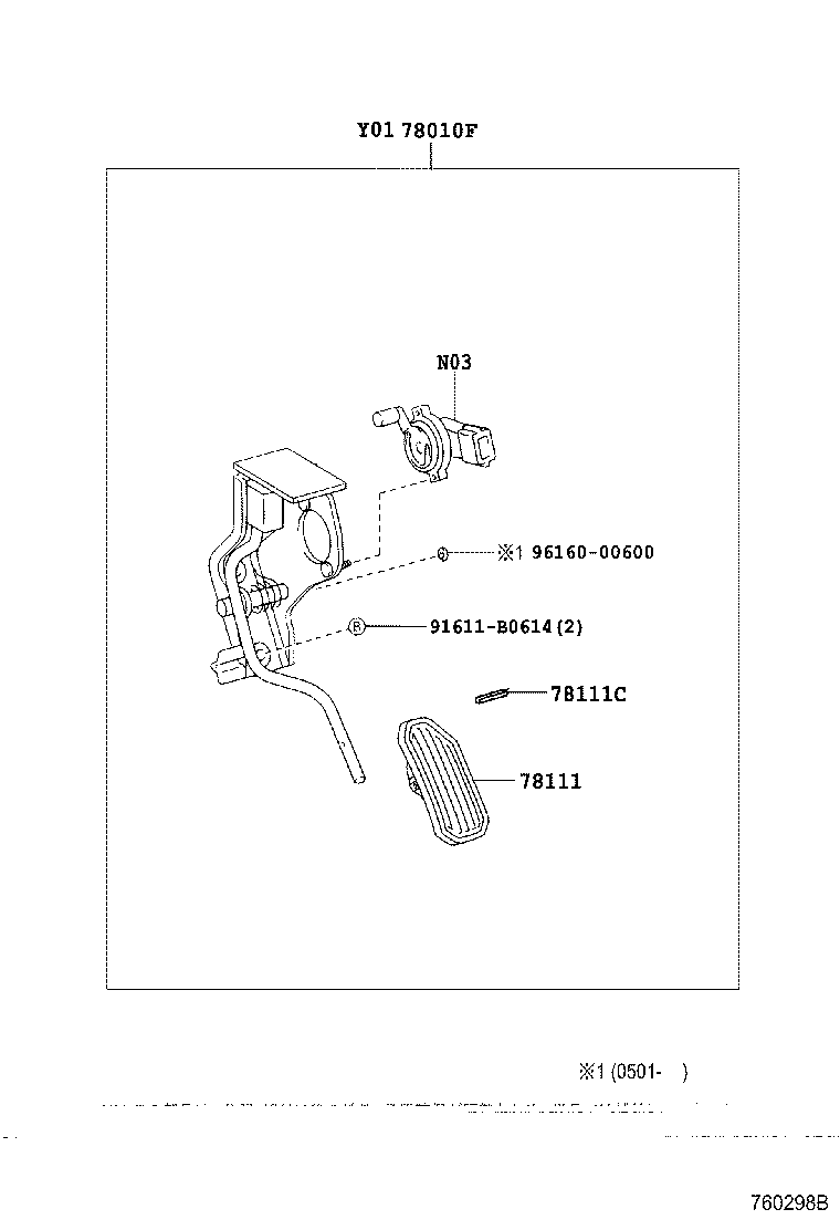 78024-88581 BRACKET SUB-ASSY, ACCELERATOR CONTROL CABLE product image
