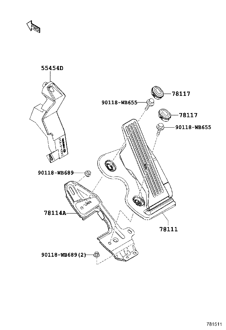 78101-WB007 PEDAL, ACCELERATOR product image
