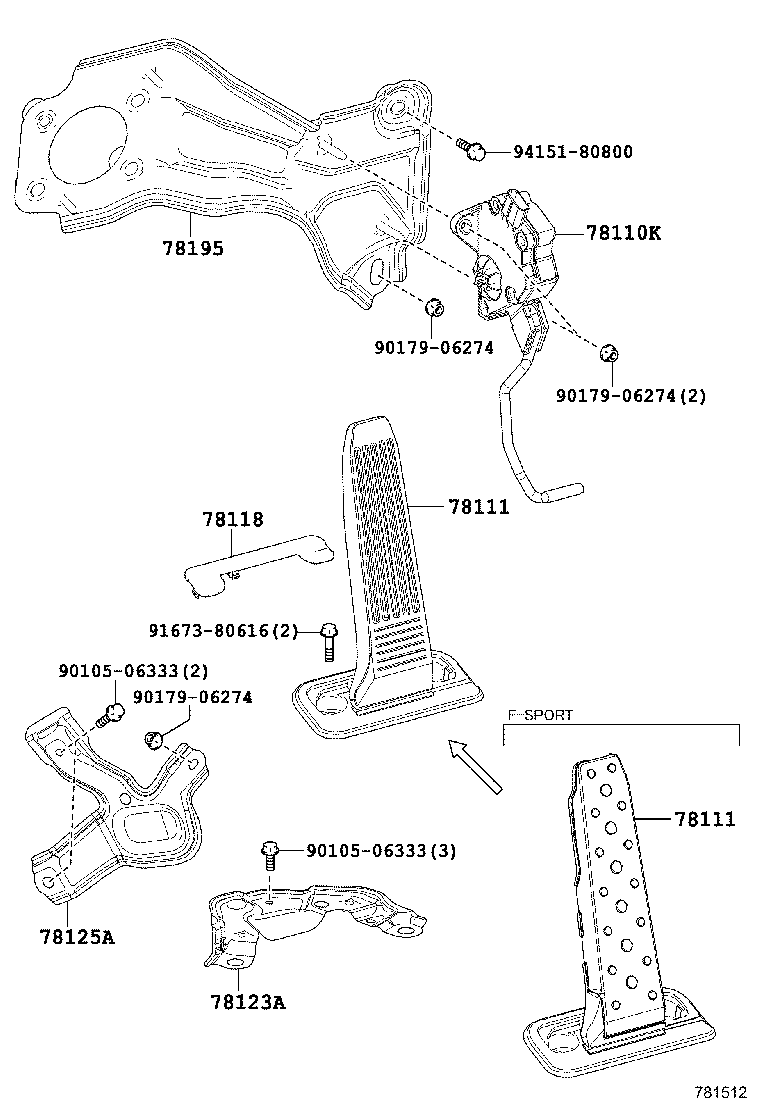 78110-48111 SENSOR ASSY, ACCELERATOR PEDAL product image