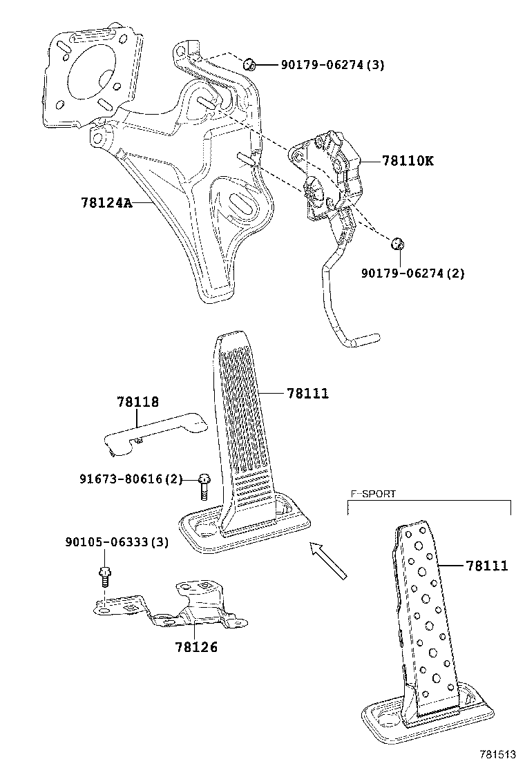 78110-48111 SENSOR ASSY, ACCELERATOR PEDAL product image