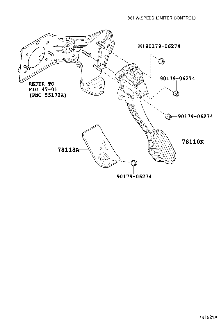 78110-47060 SENSOR ASSY, ACCELERATOR PEDAL product image