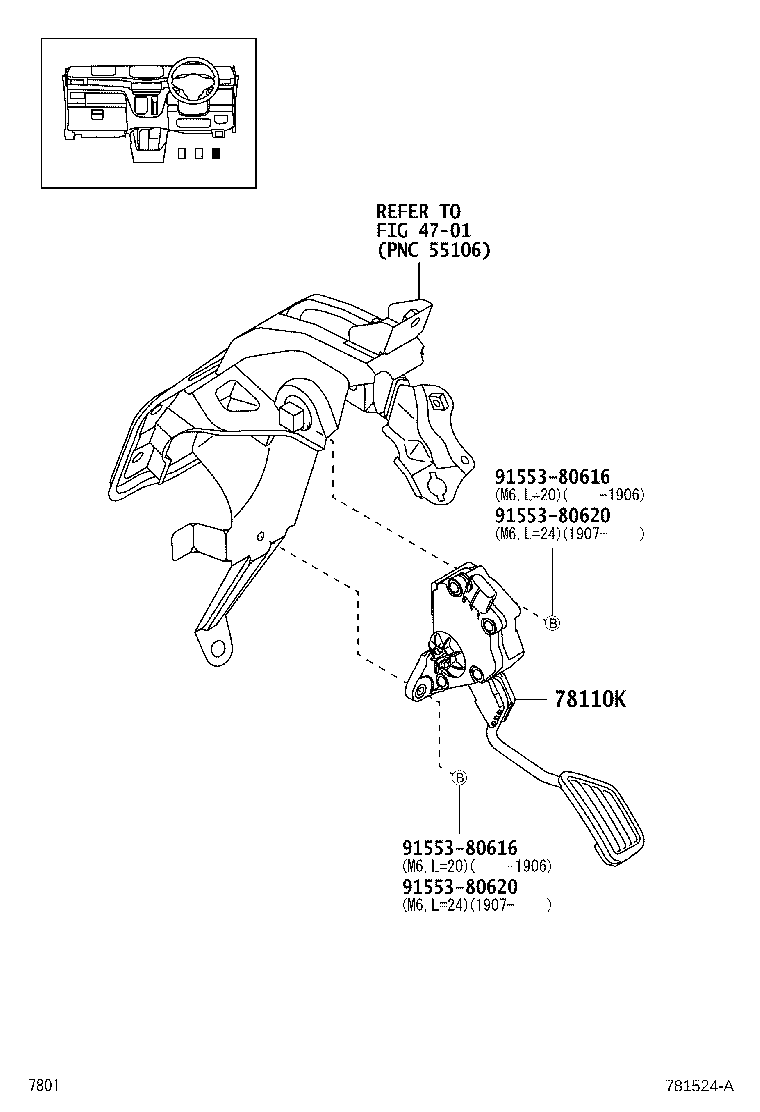 78110-B2061 SENSOR ASSY, ACCELERATOR PEDAL product image