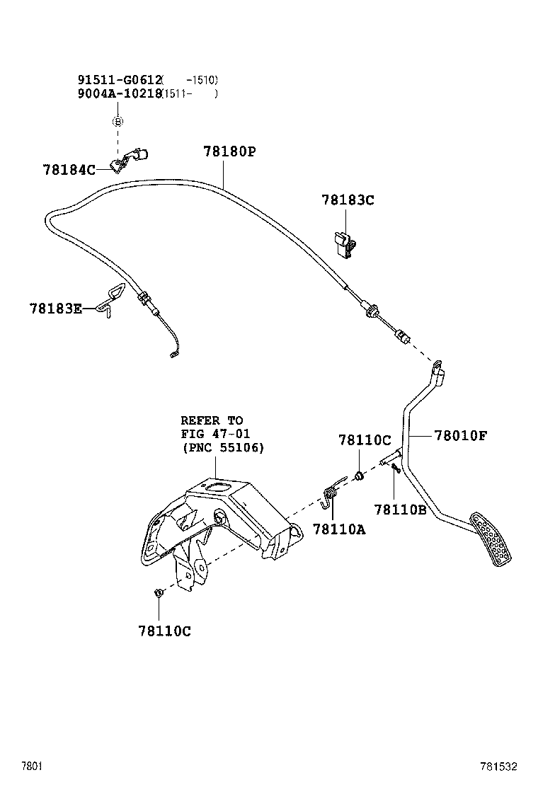 78110-BZ070 SENSOR ASSY, ACCELERATOR PEDAL product image