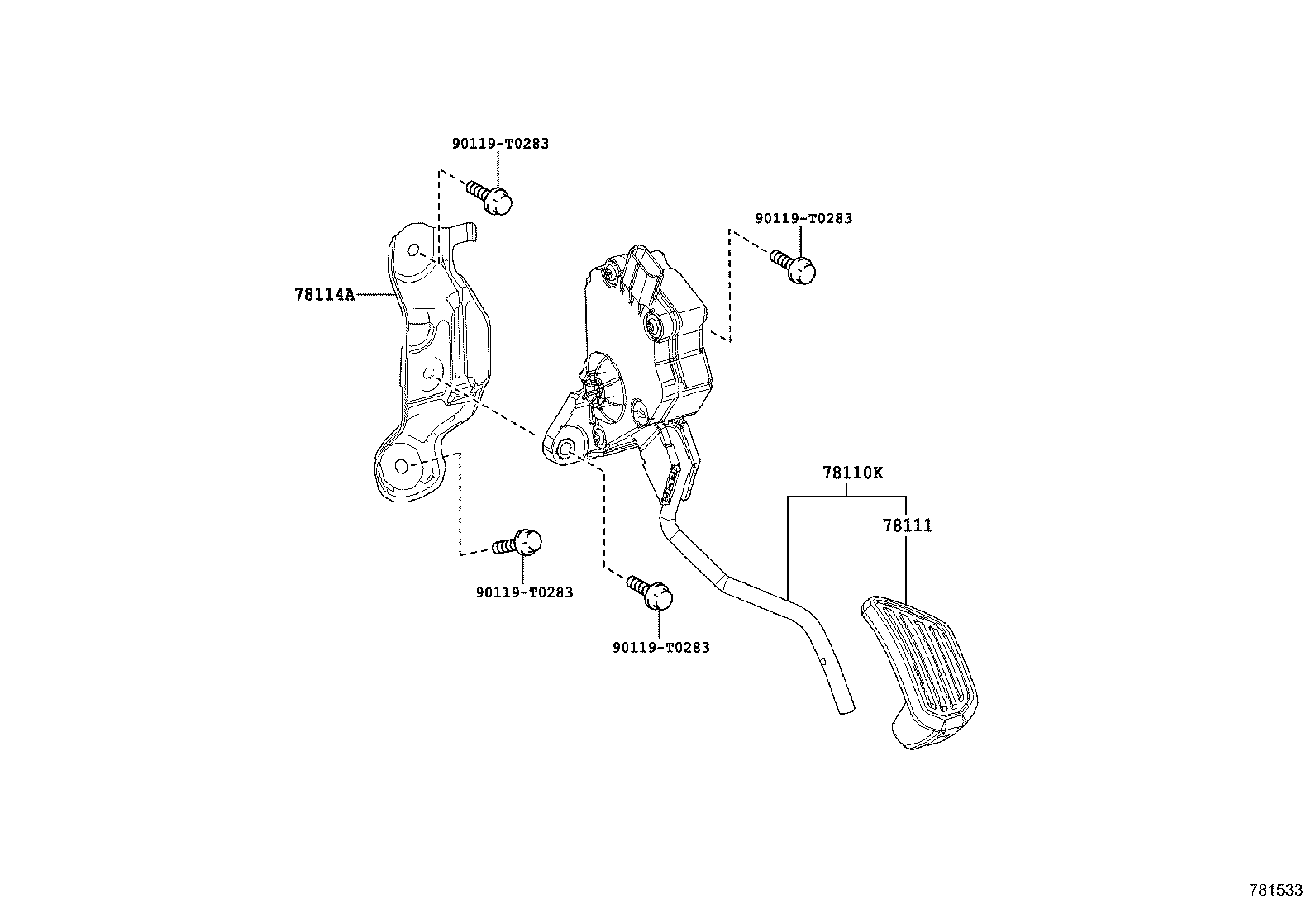 78111-52090 PEDAL, ACCELERATOR product image