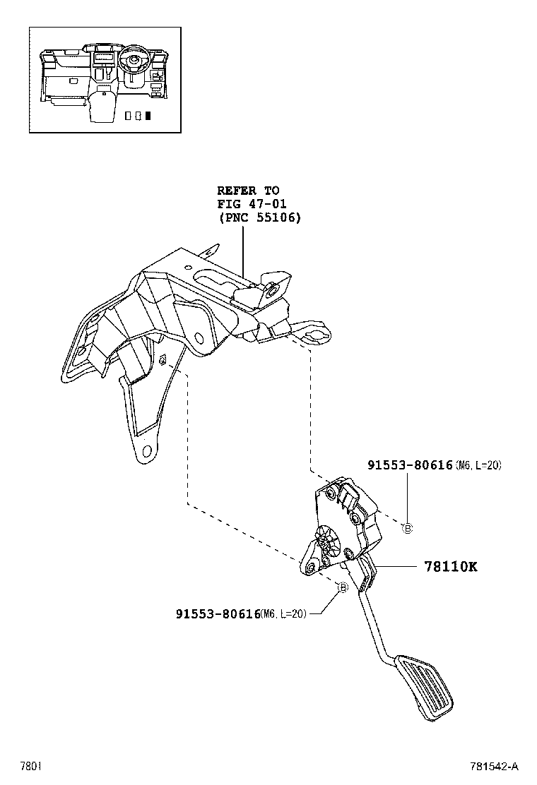 78110-B1050 SENSOR ASSY, ACCELERATOR PEDAL product image