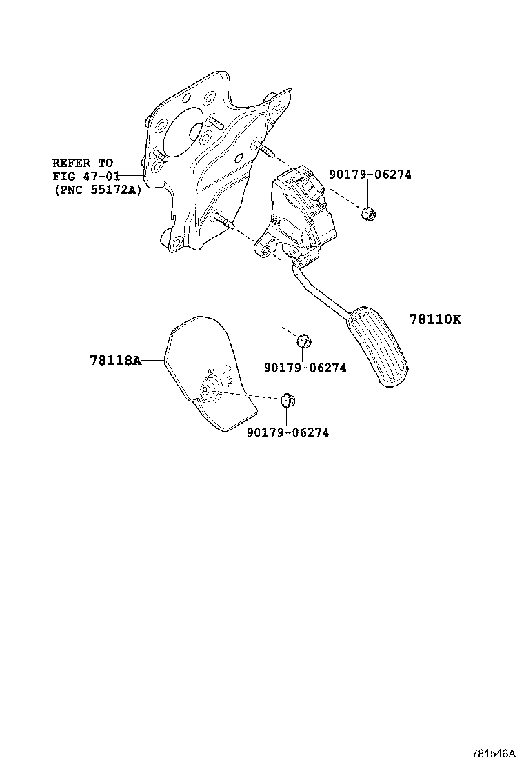 78110-47070 SENSOR ASSY, ACCELERATOR PEDAL product image