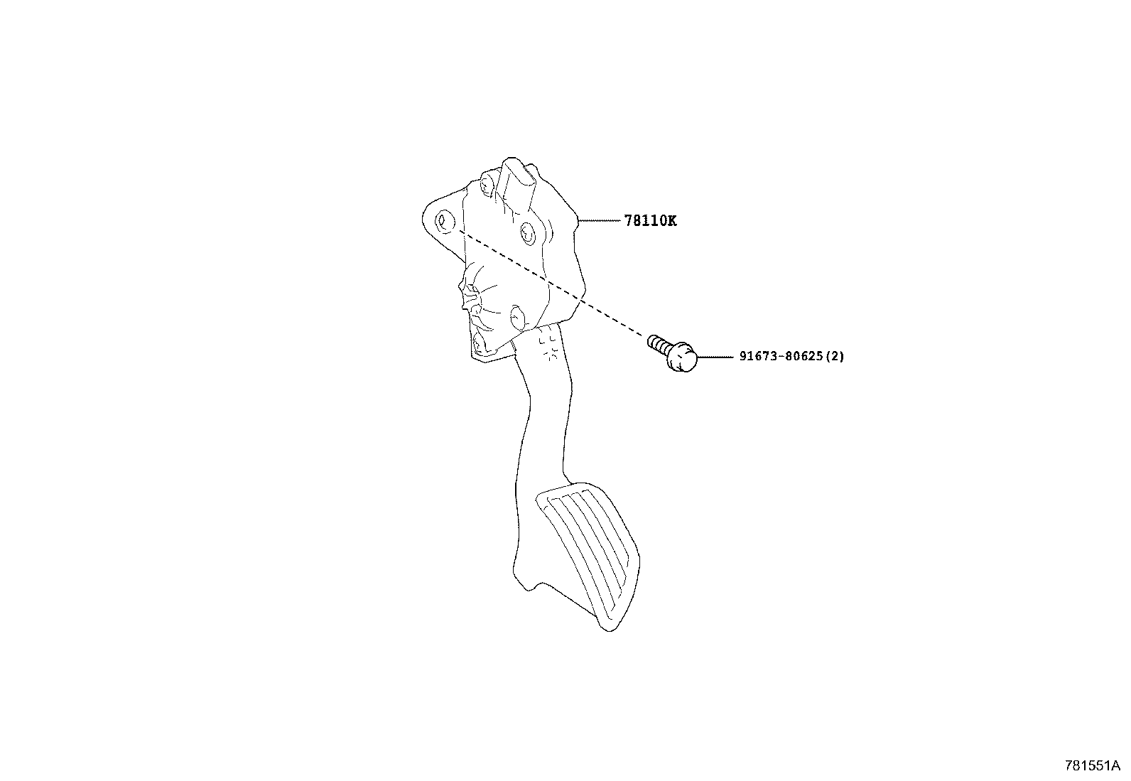 78110-52240 SENSOR ASSY, ACCELERATOR PEDAL product image