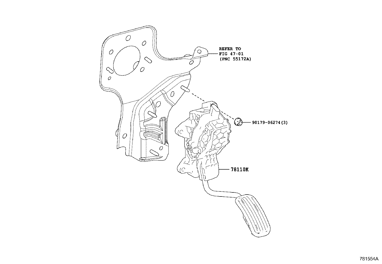 78110-10020 SENSOR ASSY, ACCELERATOR PEDAL product image