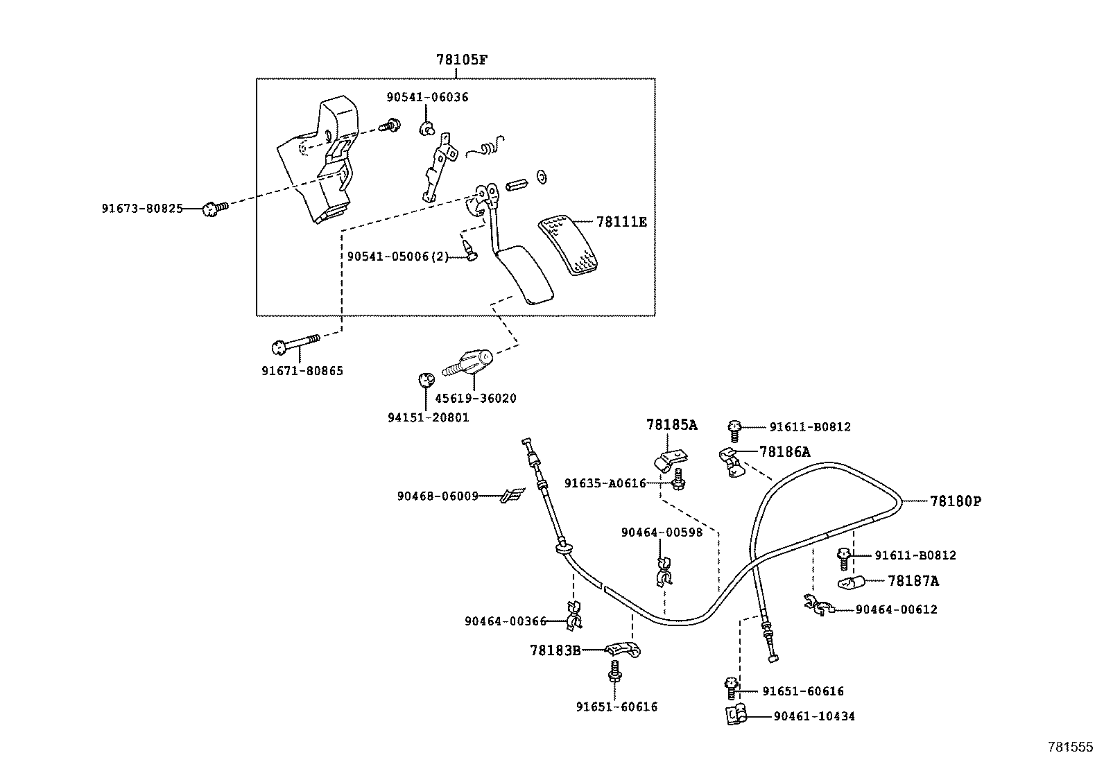 78105-36080 LINK SUB-ASSY, ACCELERATOR product image